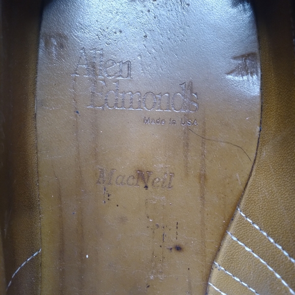 Vintage Shell Cordovan Allen Edmonds MacNeil Long Wingtip Derby's Sz 12 A - Picture 7 of 9